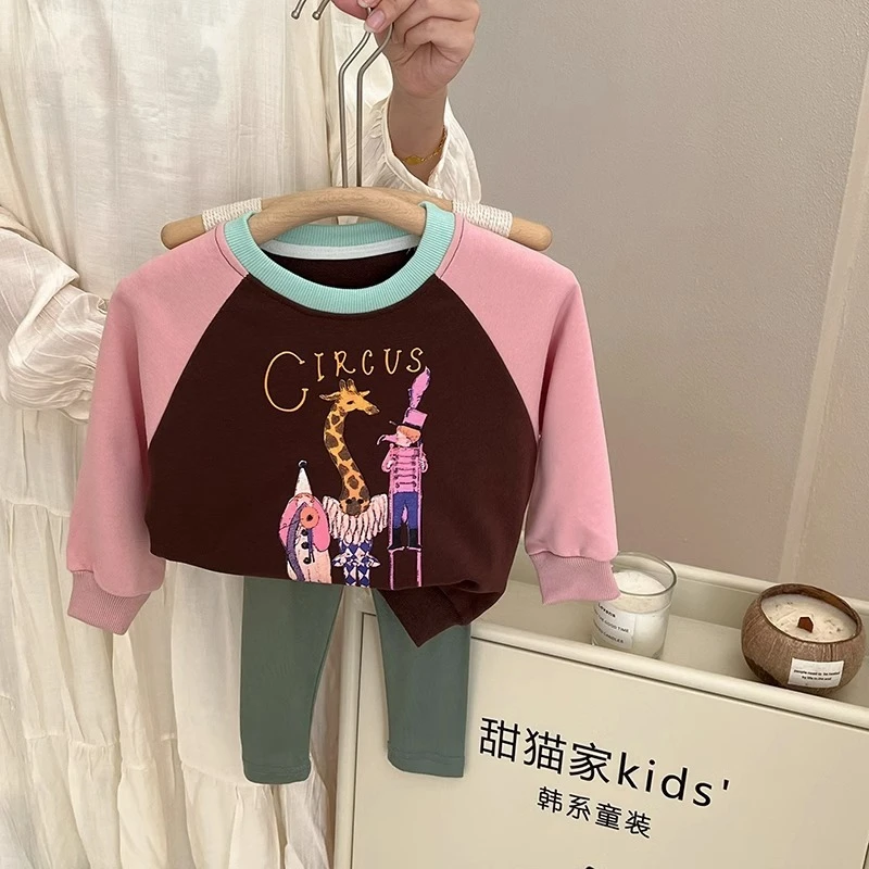 女童秋装套装2024秋季新款洋气儿童装时髦卫衣休闲打底裤两件套潮