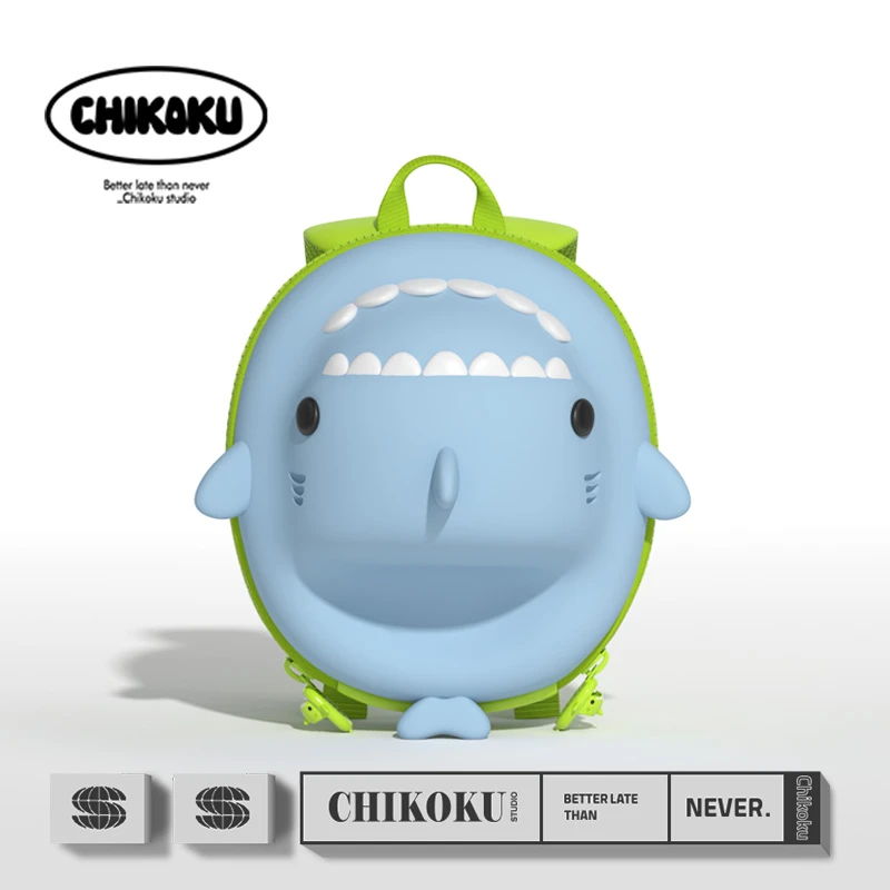 chikoku开学季小鲨鱼儿童背包宝宝出游户外旅行包防水幼儿园书包