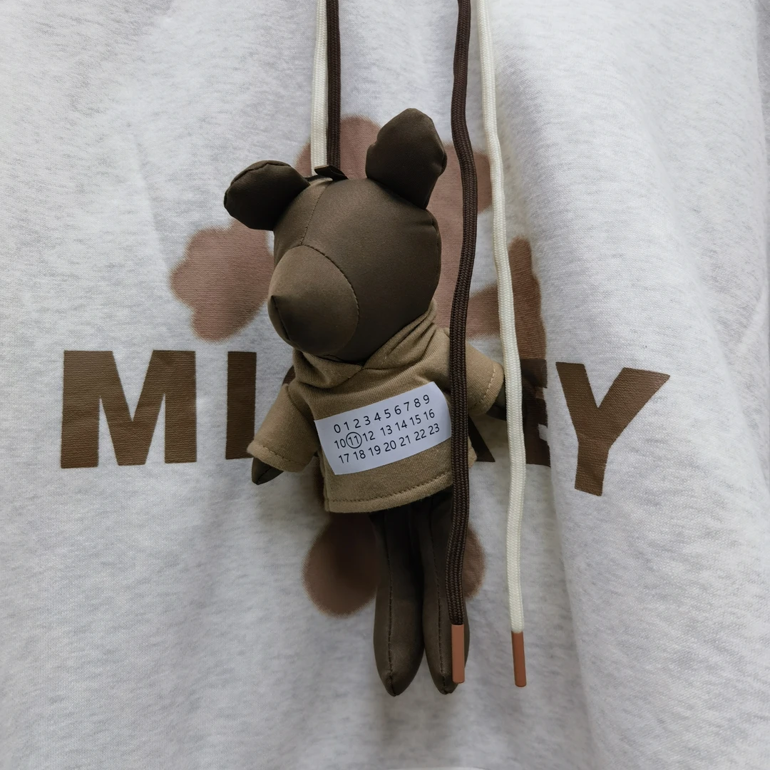 立体玩偶小熊印花卫衣时尚连帽宽松加绒休闲百搭女士韩版潮流保暖