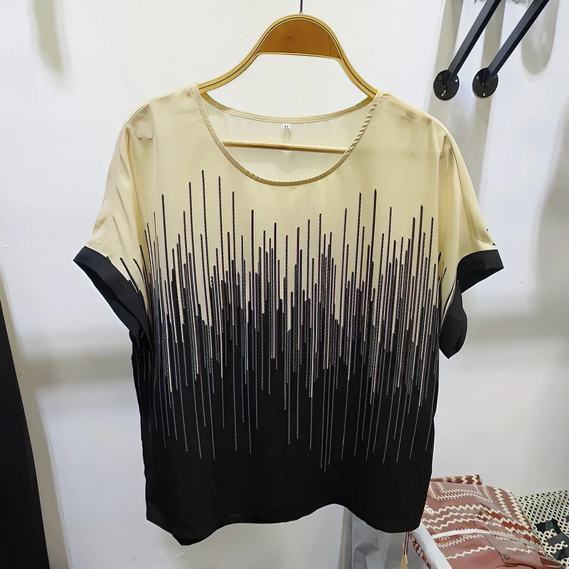 时尚休闲雪纺装套装女短袖2024年夏装新款气质