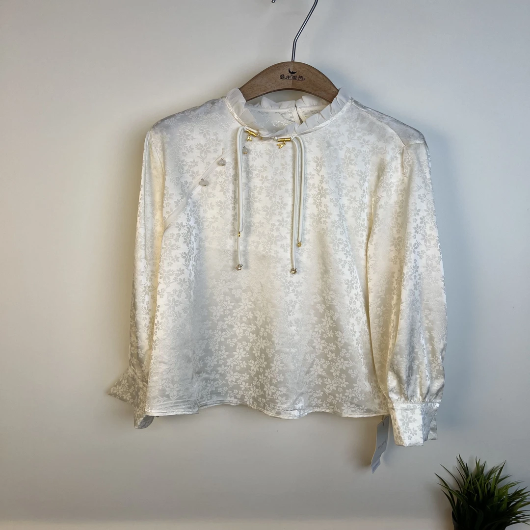 2024新款时尚国风新中式百搭宽松衬衫女装小衫气质长袖