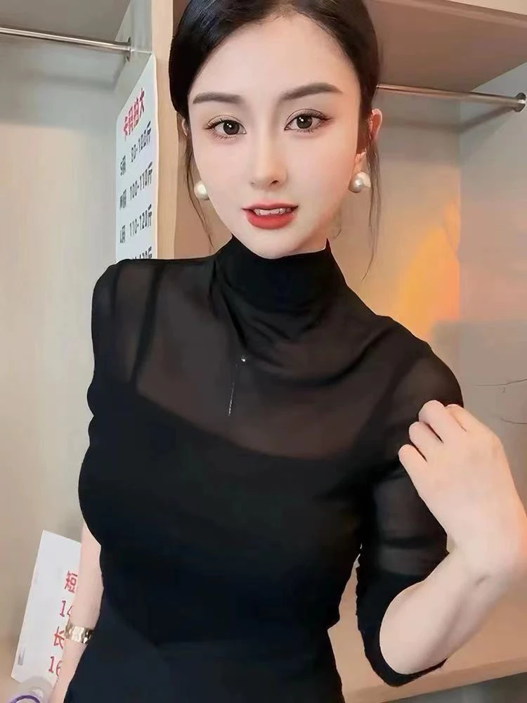 女士新款网纱上衣内搭7511#