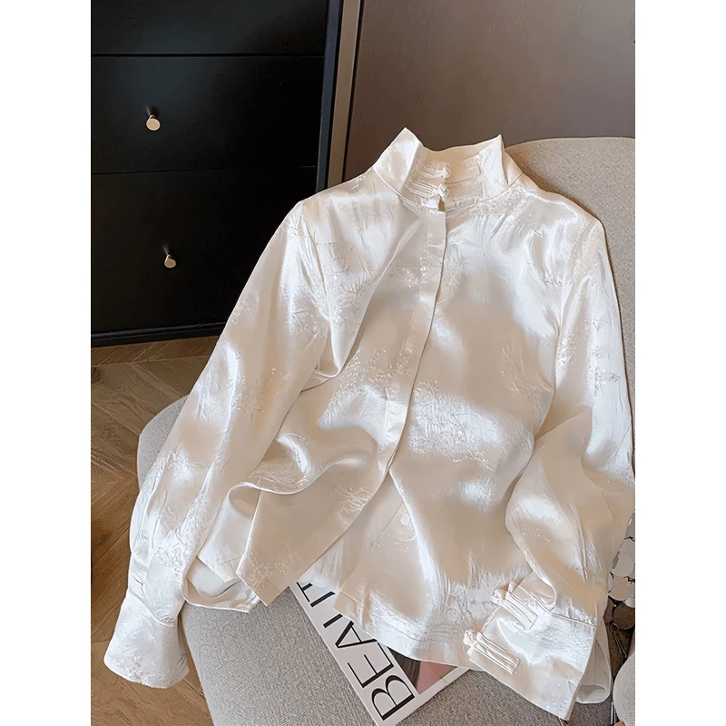 【如梦湘】春季新中式小衫衬衫新款衬衣国风上衣衬衫.Y5202