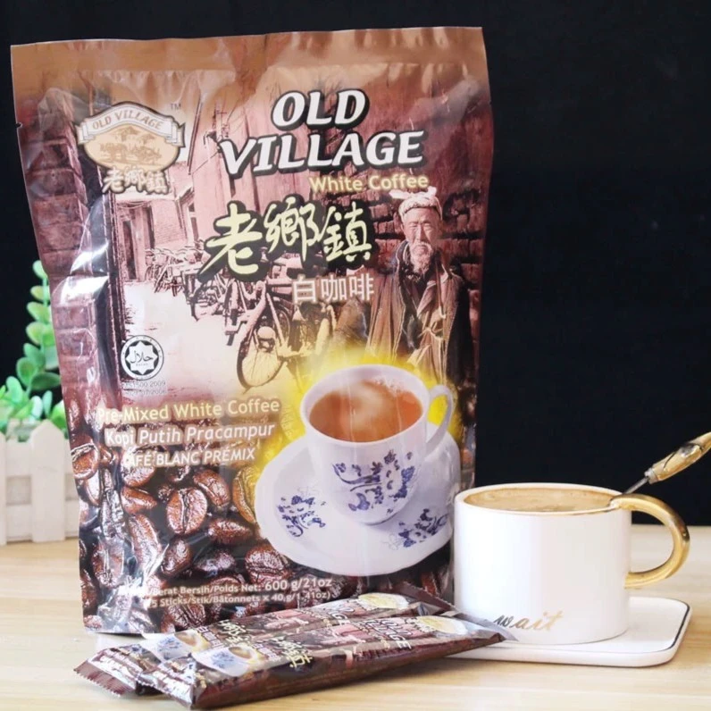 老乡镇白咖啡三合一速溶600g马来西亚原装进口独立包装早上提神
