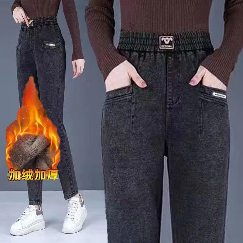 【专柜正品】秋季新款高腰松紧宽松显瘦哈伦裤直筒小脚百搭老爹裤子