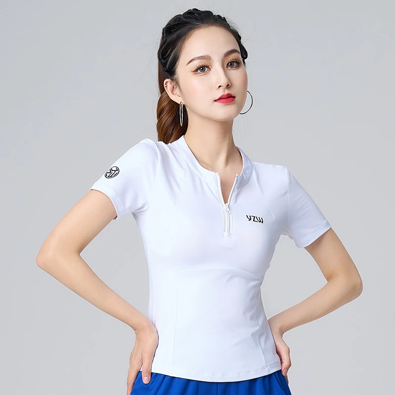 运动t恤女春夏新款瑜伽健身跑步服广场舞女士短袖透气宽松速干衣