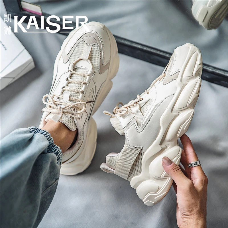 KAISER/凯撒·男鞋港风原创透气休闲老爹鞋青少年厚底防滑运动跑鞋