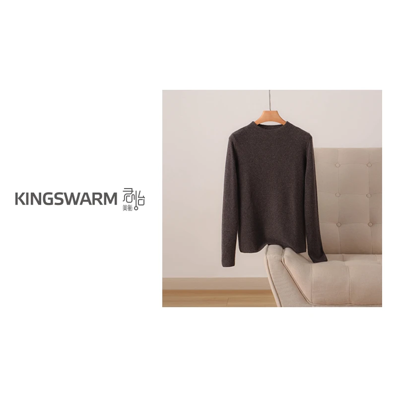 君怡【时尚斜纹半高领羊绒衫】100山羊绒