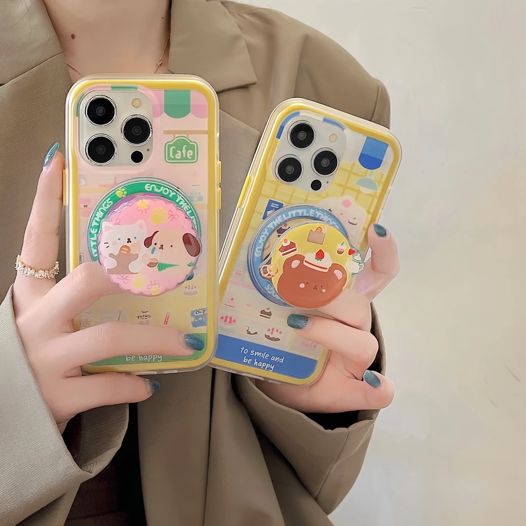 【iphone系列】ins小众可爱蛋糕小熊磁吸手机壳壳创意卡通防摔全包
