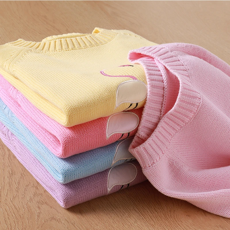 儿童半高领毛衣秋装女童针织打底衫纯棉套头线衣秋冬女孩洋气上衣