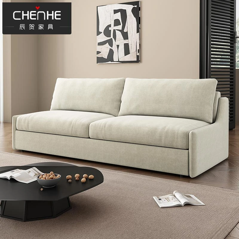 辰贺奶油风沙发床折叠两用带床垫多功能客厅书房小户型家具单双人