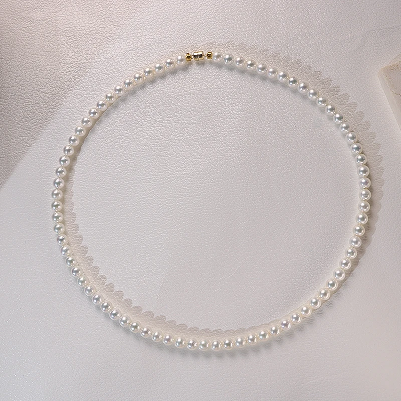 【破冰专属】小月光14k金磁吸扣4-5mm极光正圆淡水珍珠项链