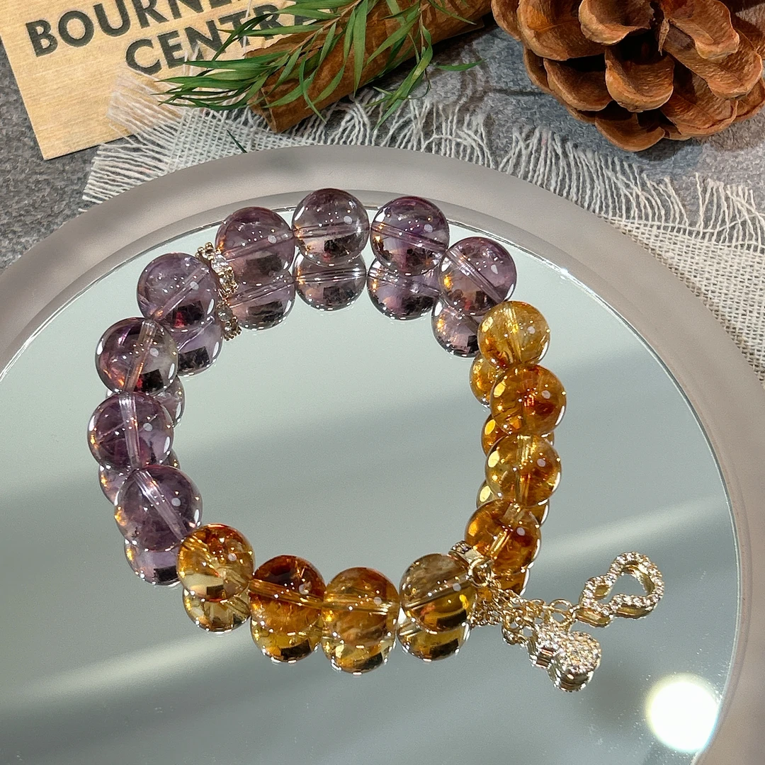 【黄紫葫芦】天然水晶原创小众设计