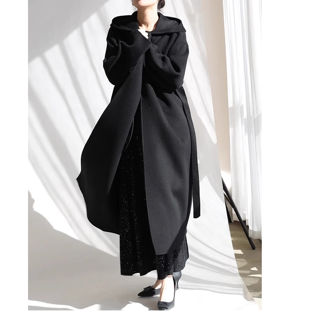 羊毛双层垂感贼好亮闪闪a字半裙2024秋冬松紧遮胯显高显瘦半身裙