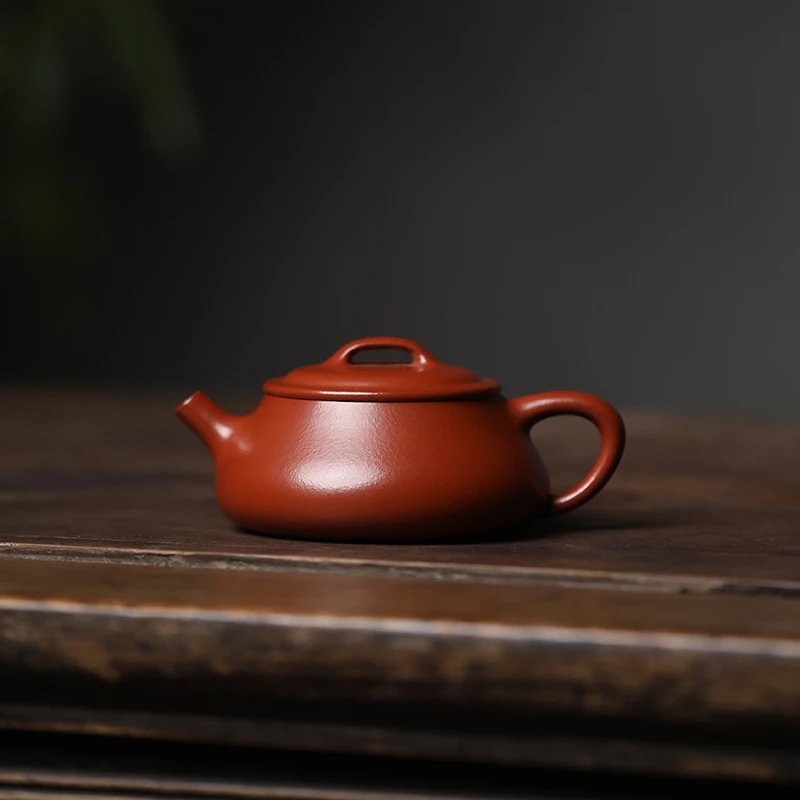 【顺瓢】 原矿朱泥大红袍  170cc 手工制作 内推孔 宜兴紫砂壶