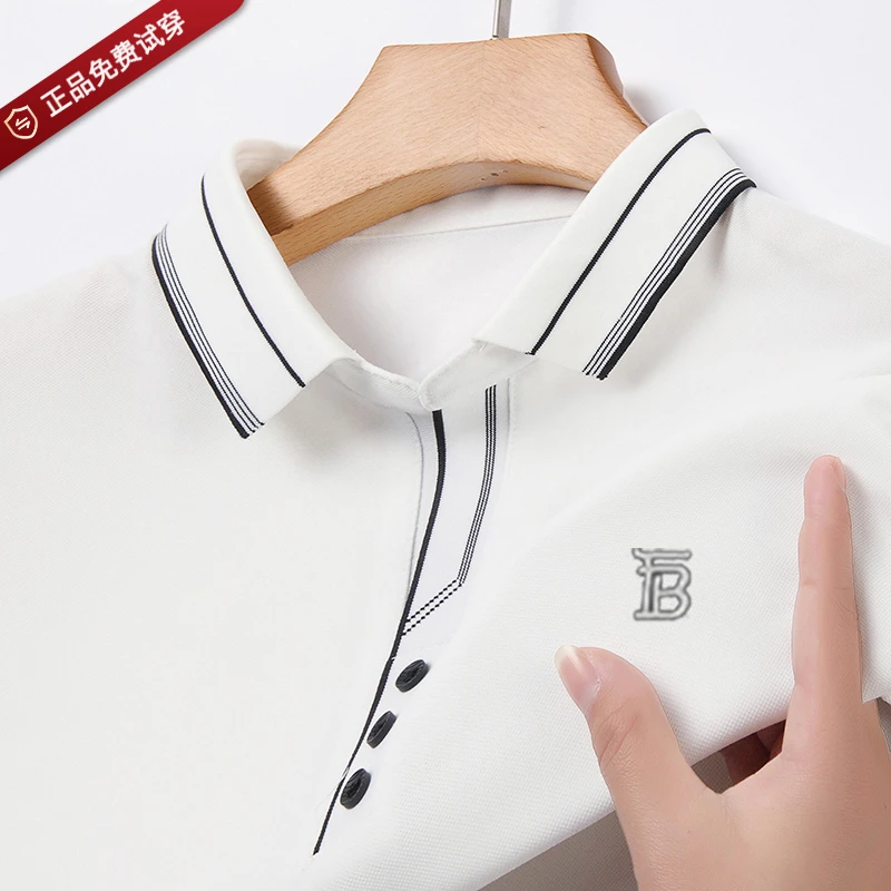 英国轻奢高端男士Polo衫翻领潮流休闲户外刺绣时尚夏季冰感T恤男
