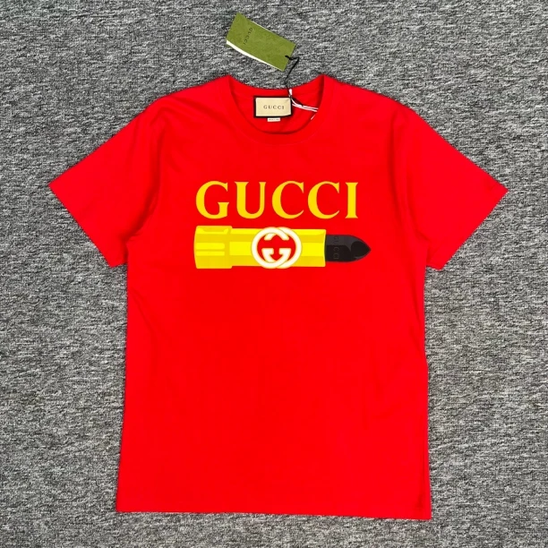 GUCCI/古驰口红印花logo短袖T恤/M码/未使用