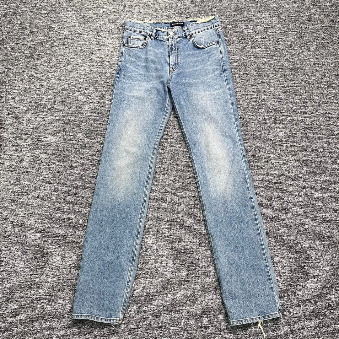 99新 Balenciaga/巴黎世家 流苏破坏休闲牛仔裤/32码/wk0064