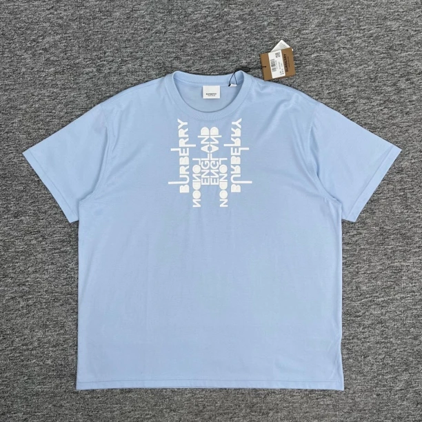 未使用 BURBERRY/博柏利 字母logo短袖T恤/L码wk1004