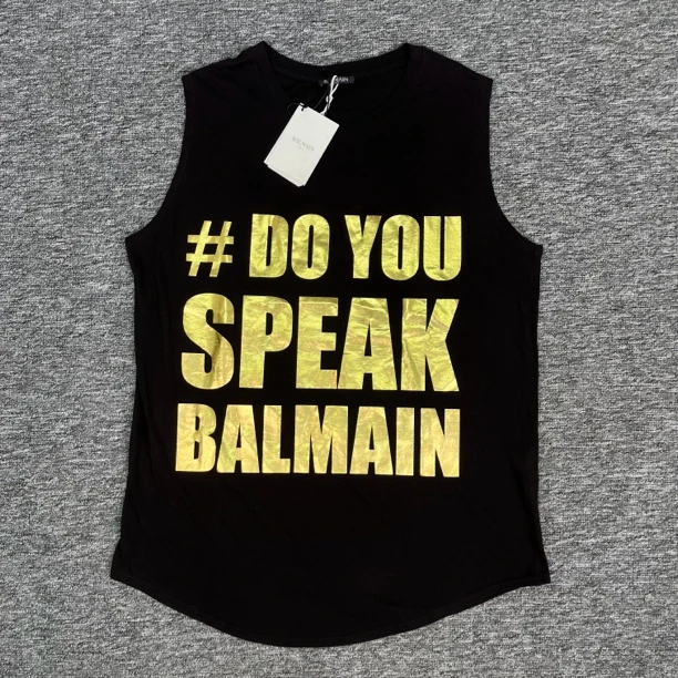 全新未使用 BALMAIN/巴尔曼 字母印花背心/38码