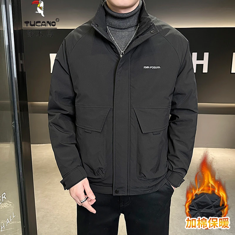 TUCANO/啄木鳥男装夹克中青年新款加棉加厚保暖外套时尚立领夹克