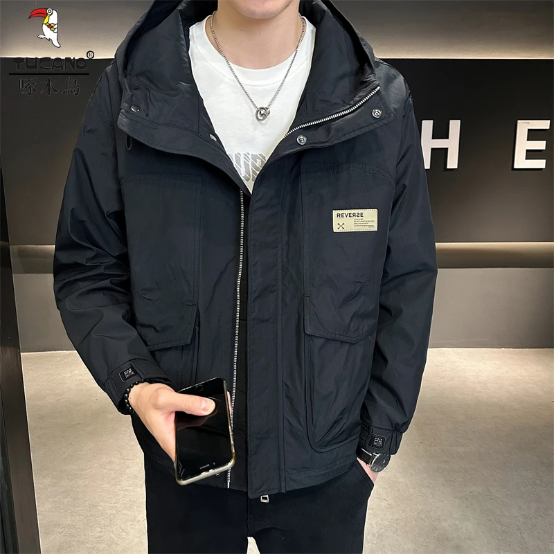 TUCANO/啄木鳥男装夹克中青年帅气秋季连帽宽松啄木鸟外套小清新