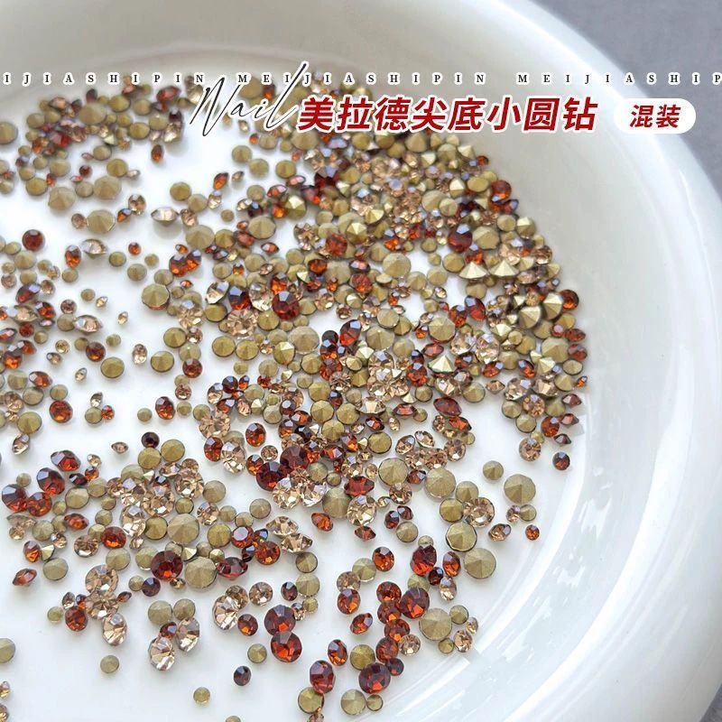 【马上制造局】美拉德堆堆钻大小混美甲饰品堆钻球尖底填缝美甲饰品