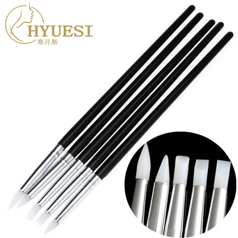 【马上制造局】5支装笔工具超软硅胶笔小头硅胶压花笔黑杆镂空雕刻