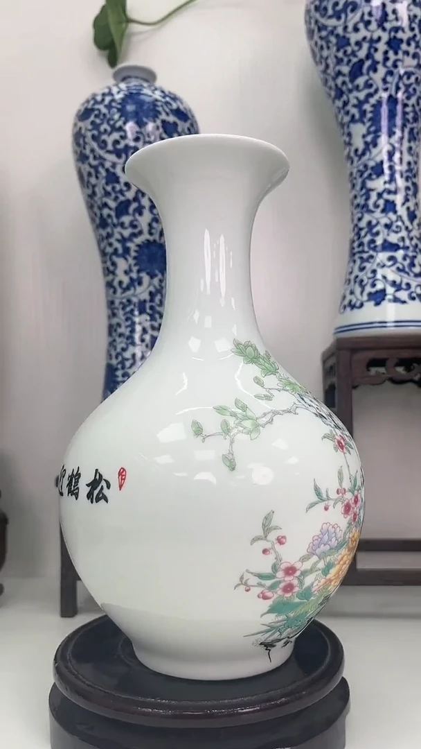 【闪购商品】摆件松鹤迎春赏瓶一只