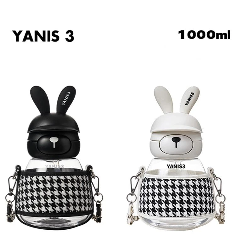 Y3可可兔杯子女可爱吸管水杯便携大容量大肚杯高颜值儿童壶