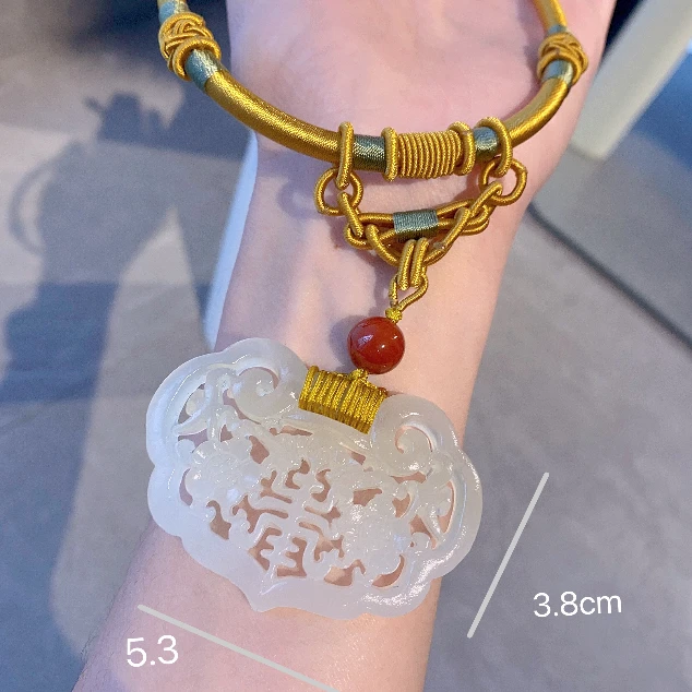 非金属布艺项链 项圈中式百搭首饰女款项链轻奢小众高级感 如意锁
