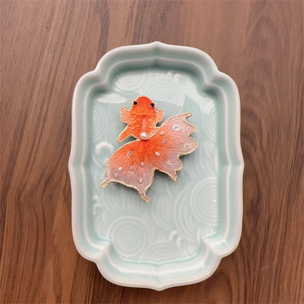非金属布艺胸针 【金鱼】磁吸复古胸针古风手作纯手工仙女素款