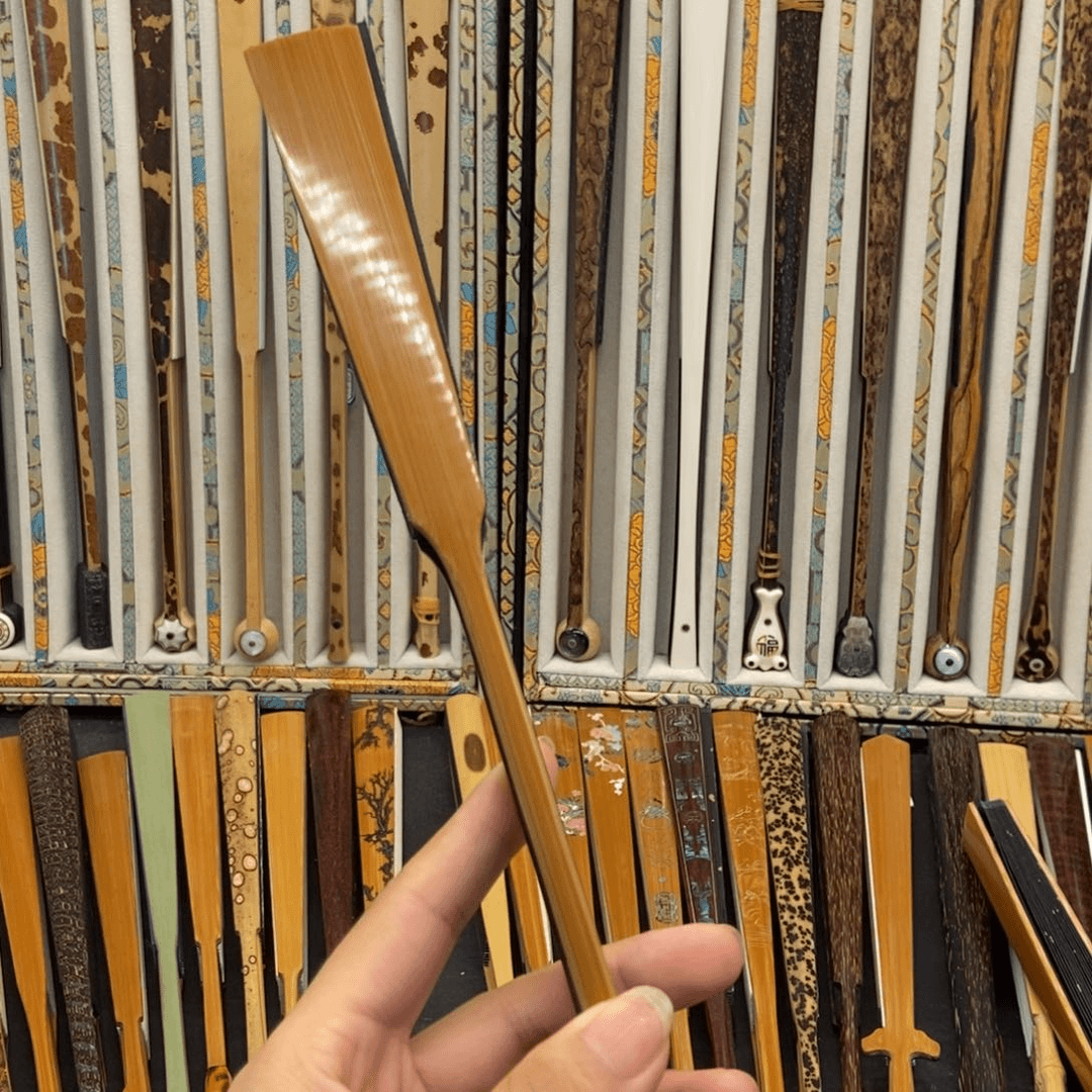 扇子一*白牛头铲子玉竹折扇