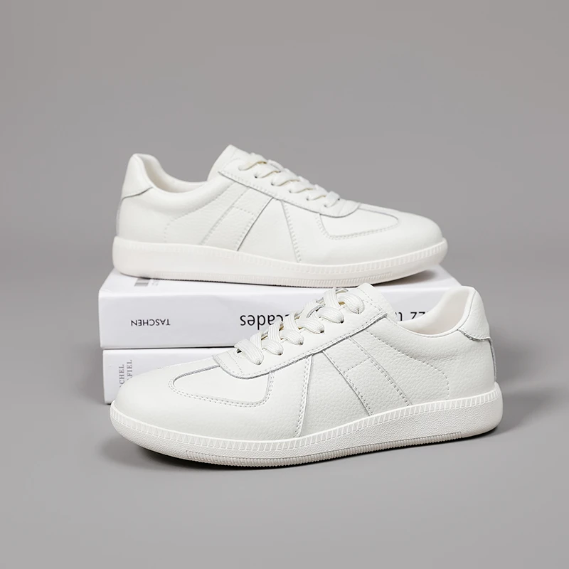 升级羊皮鞋垫 时尚百搭真皮德训鞋男款牛皮小白鞋男士休闲皮鞋潮