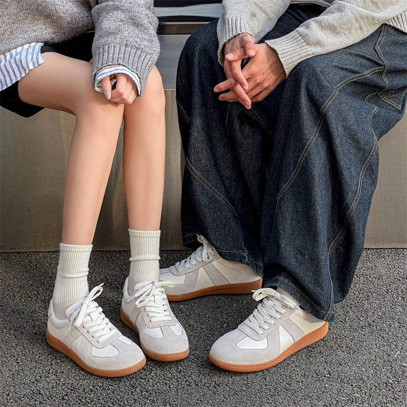 2025春季新款女士德训鞋时尚百搭真皮牛皮休闲皮鞋潮男士情侣鞋