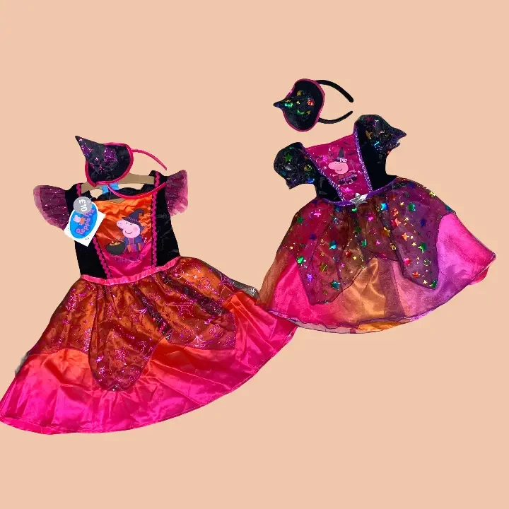 炫彩小猪佩佩带发卡女童演出服