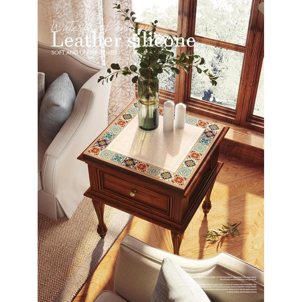 美式轻奢床头柜盖布防水防油防烫餐桌垫皮革桌布保护套高级感垫子