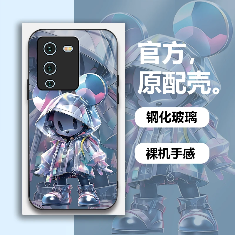 vivoS15手机壳S15e钢化玻璃Pro防摔创意保护套全包潮牌米奇卡通潮