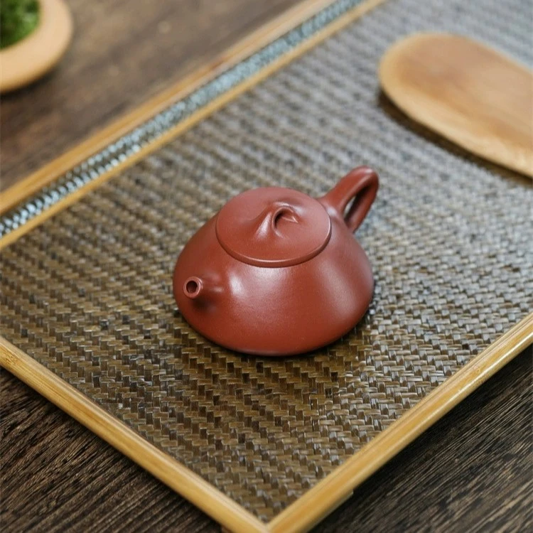抖 宜兴手工紫砂壶 原矿大红袍小品子冶石瓢石瓢茶壶功夫茶具120c