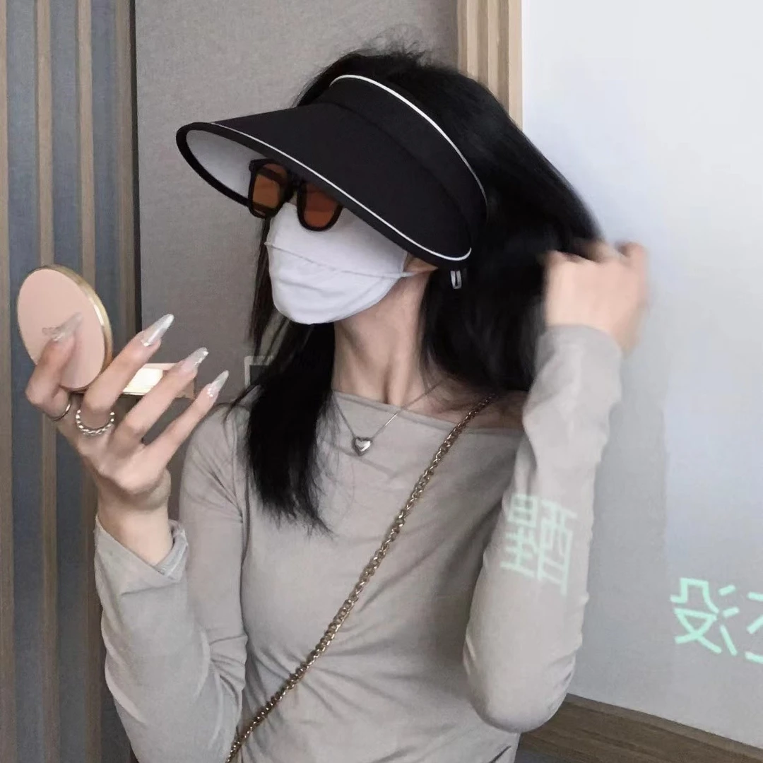 【送眼镜和防风绳】UPF50+防晒大帽檐防紫外线女遮阳帽