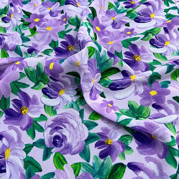 0.5米水洗乔其纱百分百桑蚕丝时尚印染面料柔软适中