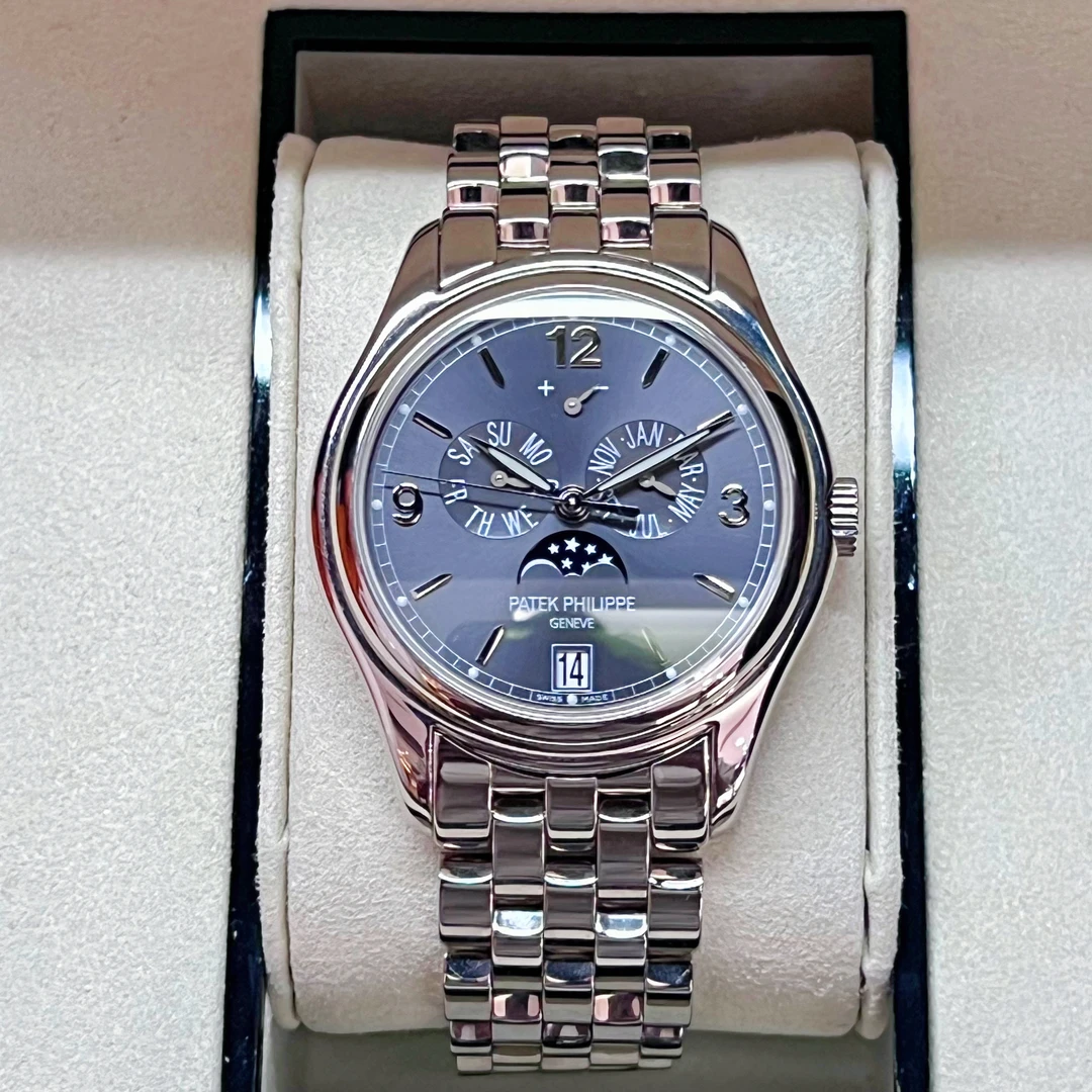 99新  百达翡丽5146G 18k白金 双P 39mm 经典百搭男表