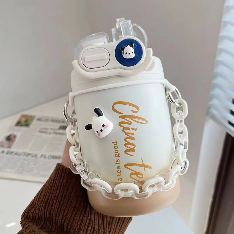 水杯保温杯女生高颜值咖啡网红316可爱儿童吸管2022新款双饮杯子