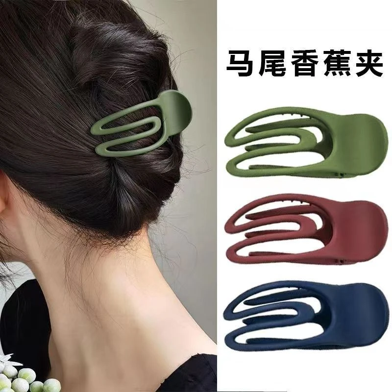 夏季新款简约发饰外出百搭夹子头饰气质后脑勺盘发鸭嘴夹发卡抓夹
