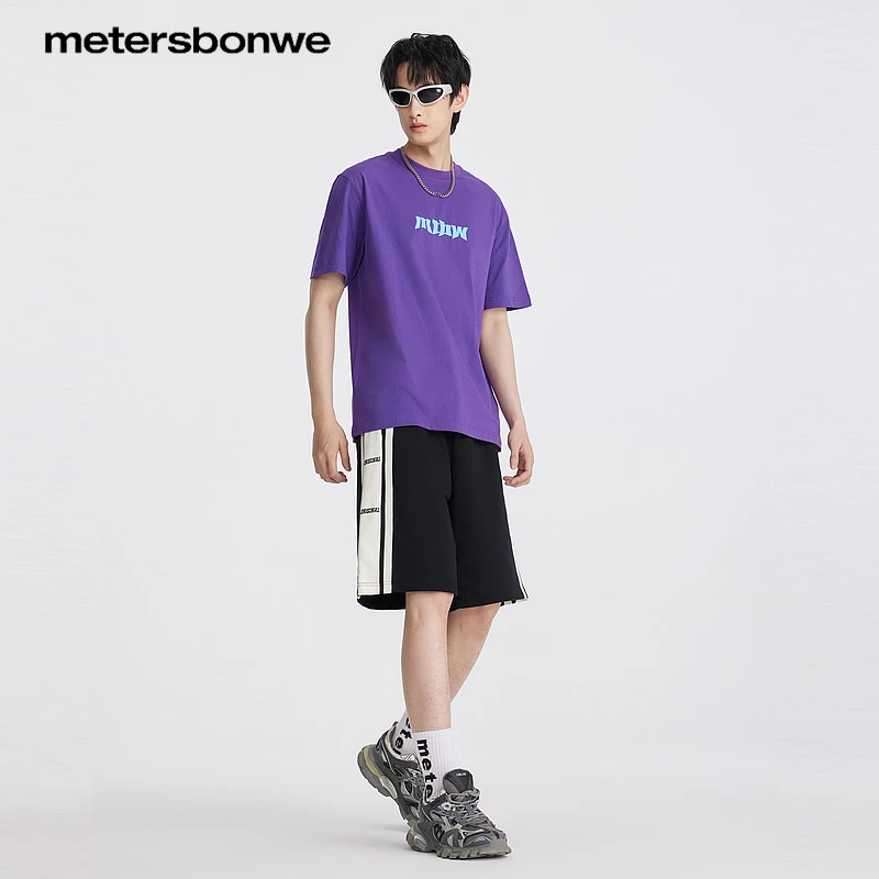 美特斯邦威T恤春季纯色男士学院多彩小字体印花针织短袖恤L10080
