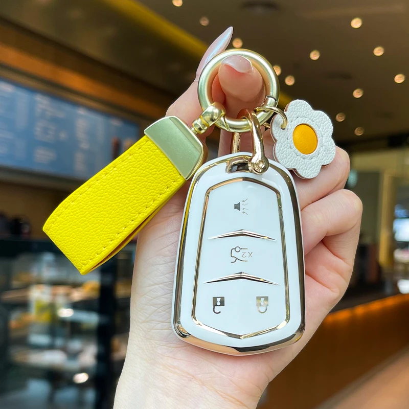 适用于2023款凯迪拉克xt4钥匙套atsl高档专用包车内装饰壳女士扣