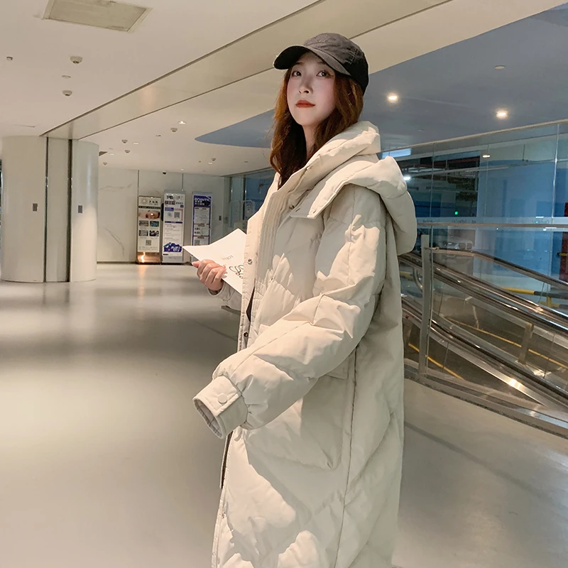 网红2024冬季新款棉衣女中长款过膝宽松加厚棉袄保暖时尚棉服外套