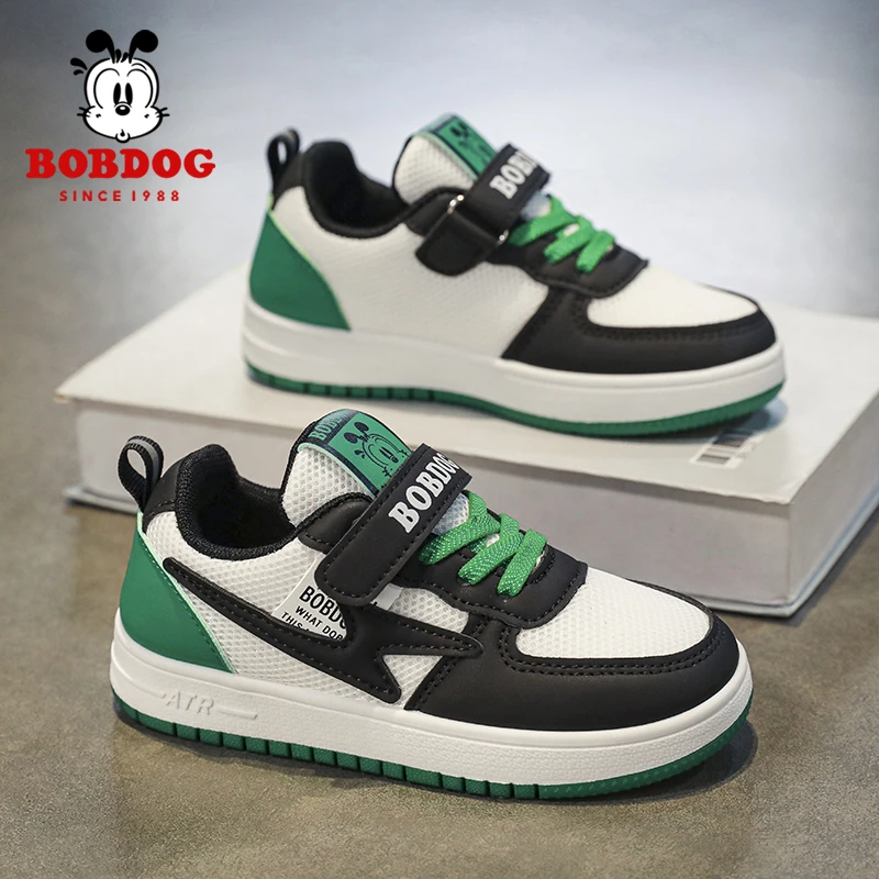 Bobdog/巴布豆2024春夏季新款儿童板鞋百搭网面透气运动鞋中大童