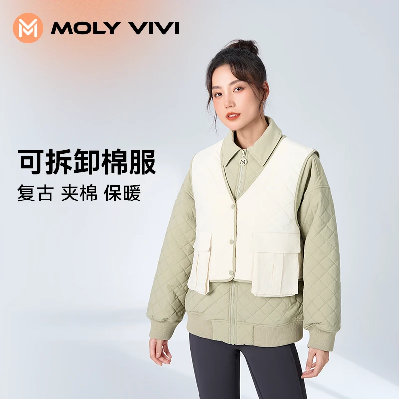 MOLYVIVI机能风马甲/外套夹克经典保暖夹棉菱格时尚户外sc2