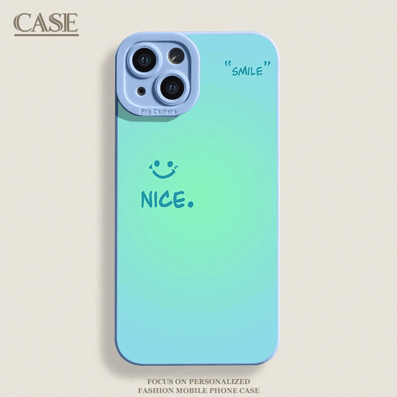 Nice笑脸渐变适用苹果15promax手机壳iPhone14/13瞳影12创意11ins